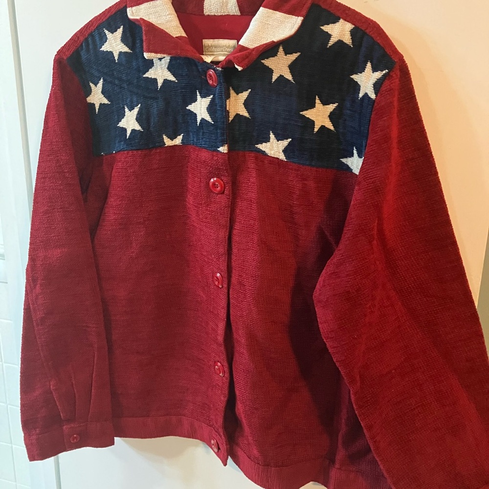 Coldwater Creek Red and Blue Star Jacket